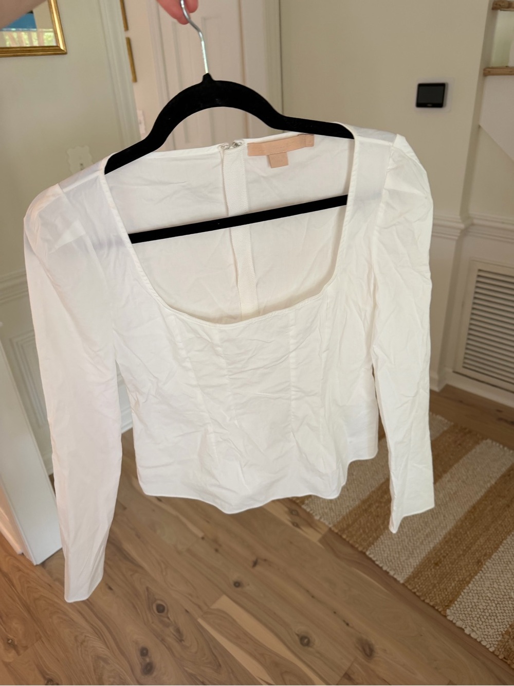 Brock Collection White Long-Sleeve Square Neck Women's Top size S